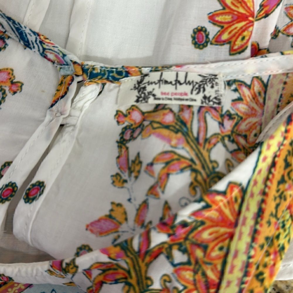 Free People Intimately Darjeeling Printed Mini Slip Dress In Ivory Combo Size XS - Picture 7 of 11